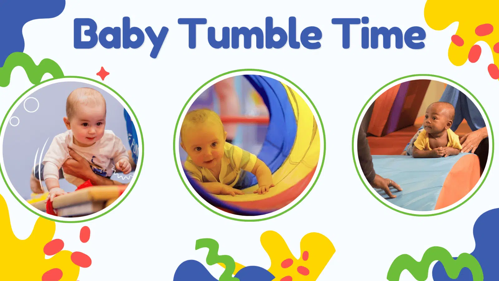 Three cute babies are shown having "tummy time" play time