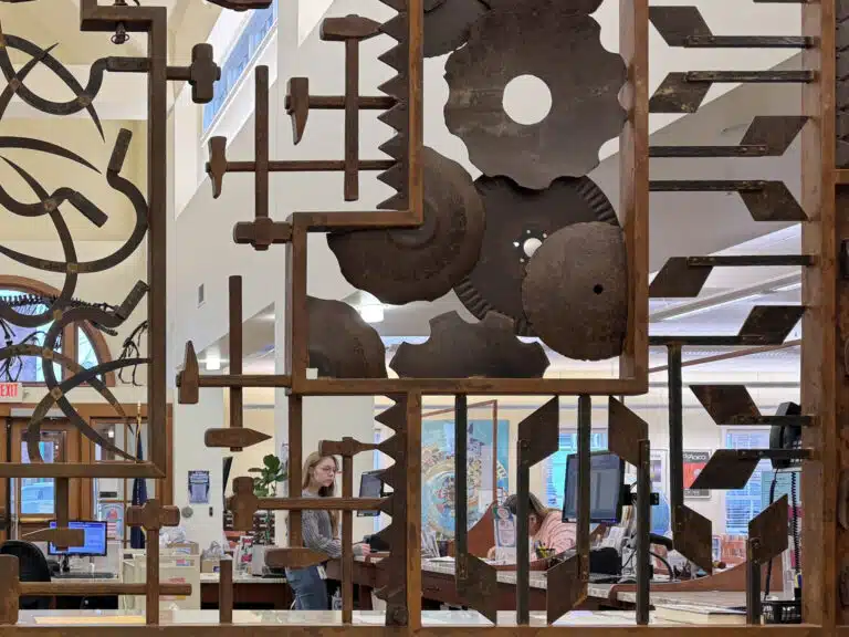 'Of Time and Tilth' - a sculptural screen artwork at the Mercer County Public Library