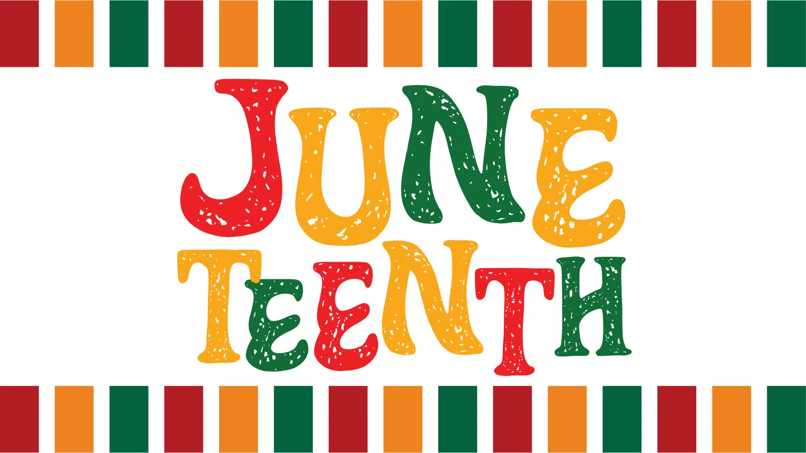A green, red, and gold Juneteenth logo