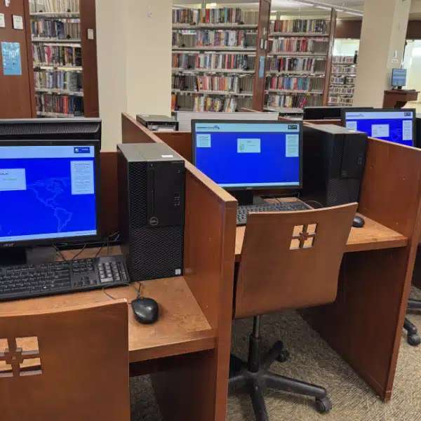 Library computers for patron use